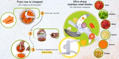 Brieftons QuickPull Manual Food Chopper, 4-Cup