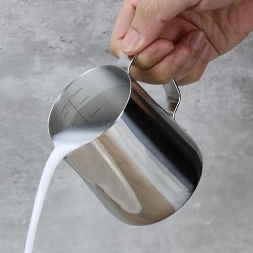 EIKS Stainless Steel Measuring Cup Steaming Pitcher Jug (350ml)