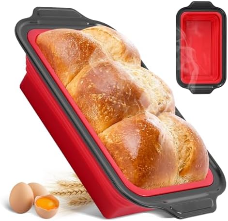 9 Inch Silicone Bread Loaf Pan with Metal Reinforced Frame, Nonstick