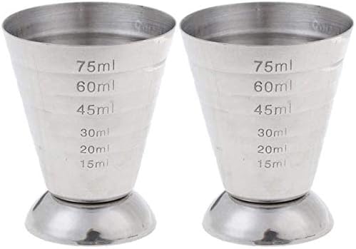 2 Pack Measure Cup,Stainless Steel Bar Cocktail Jigger Shaker