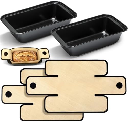 4 Pcs Loaf Pan with Liners Set 8 x 4 Inch Non-stick Bread Pan