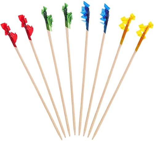 4 Inch Wood Frill Picks Toothpicks,1200 Pcs Cocktail Picks Sandwiches