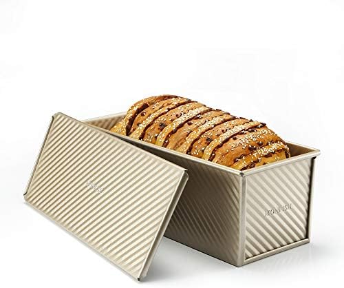 Monfish Large Loaf Pan w Lid Pullman Bread Pan Aluminized Steel