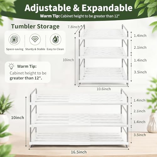 Sawysine 3 Pcs Tumbler Storage Set, Expandable Water Bottle Organizer