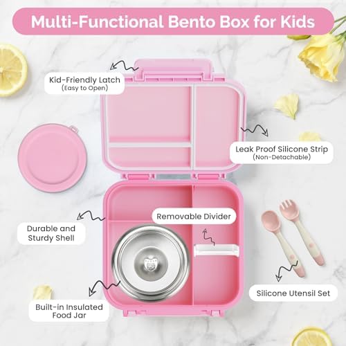 Kids Bento Lunch Box with Soup Thermo (9oz)- Hot & Cold Lunch