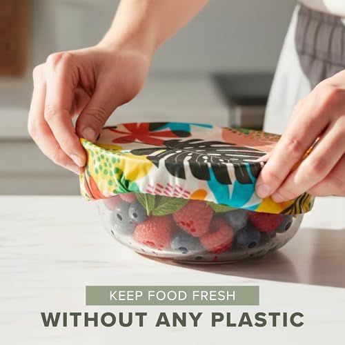 Beeswax Food Wraps (3-Pack S/M/L) – Reusable & Washable Food Storage