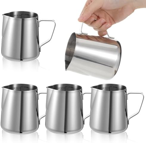 6 Pcs Milk Frothing Pitcher, Coffee Milk Frother Cup, 12oz Espresso