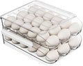 2 Pack Automatic Rolling Egg Holder for Fridge, 36 Eggs