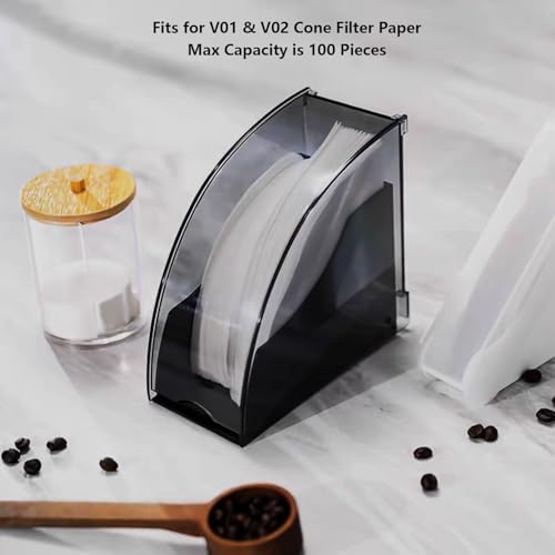 Coffee Filter Paper Holder with Dustproof Cover Coffee Filter Storage
