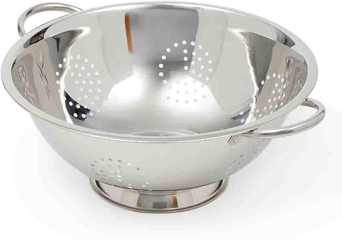 Metal Colander with Stainless Steel Finish by Home Basics, 7 QT | Large - Image 4