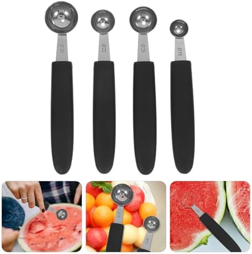 OUNONA 4pcs Stainless Steel Melon Baller Ice Cream Scoop Melon Ball
