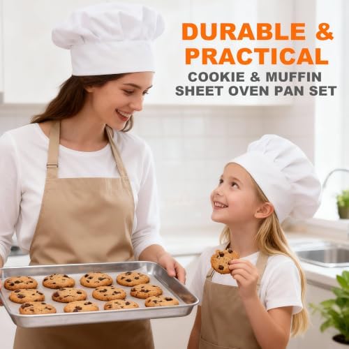 Onader 13x9 Inch Quarter Sheet Pan, Stainless Steel Baking Sheet Set