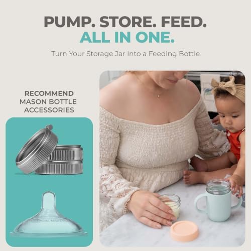 Mason Bottle 8-Pack Breastmilk Storage Jars, 4 oz & 8 oz