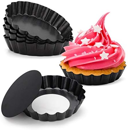 4 Inches Mini Tart Pan, Egg Tart Mold Set of 6, Mini Pie Tin Mini