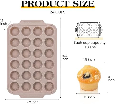 2 Pcs Silicone Muffin Pans for Baking with Metal Reinforced Frame