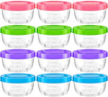 TOFLEN 12Pcs 5 oz Small Plastic Freezer Containers, Multicolor