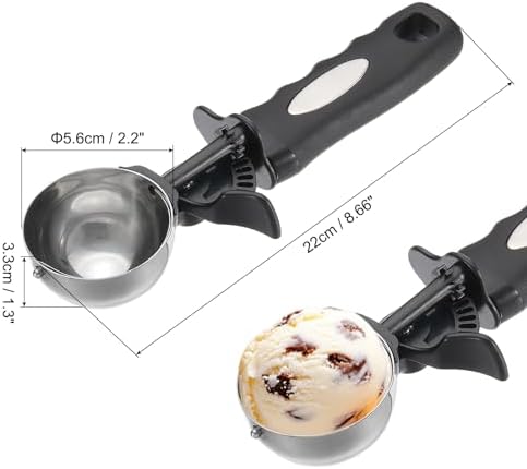 PATIKIL 4 Ounce Ice Cream Scoop with Trigger, Stainless Steel Portion