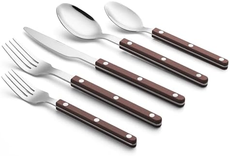 ANNOVA Silverware Set, Retro/Rivet Colorful Stainless Steel Tableware