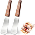 2 Pack Ice Cream Shovel Set, Stainless Steel Gelato Scoop with Wooden