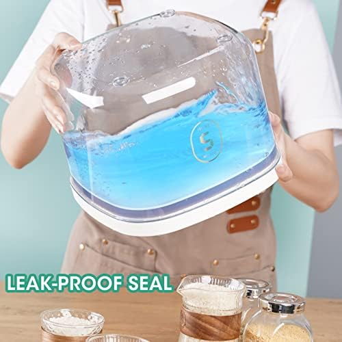 TBMAXS Airtight Rice Container 10 Lbs, Clear Plastic Food Storage