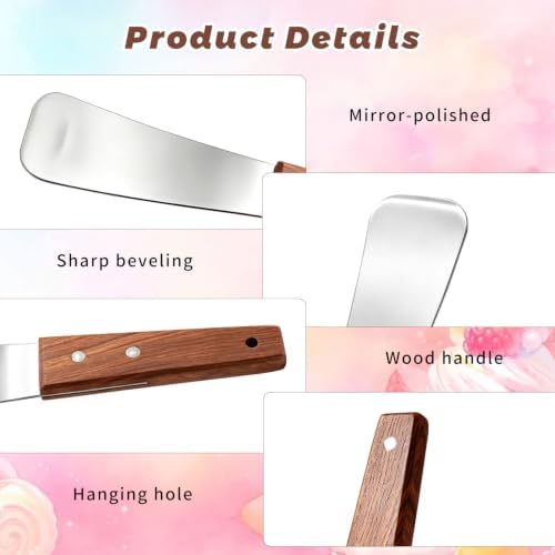 2 Pack Ice Cream Shovel Set, Stainless Steel Gelato Scoop with Wooden