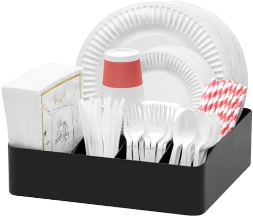 Lifewit Paper Plate Organizer and Silverware Caddy