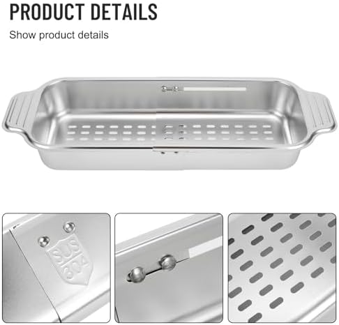 Retractable Kitchen Sink Basket, Over the Sink Adjustable Colander