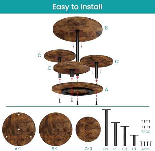 ELITEROO 4 Tier Round Cupcake Tower Stand for 50 Cupcakes, 360°