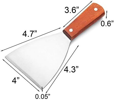 2PCS Stainless Steel Slant Grill Griddle Spatula Scraper
