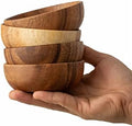 muso wood Acacia Dipping Bowls, Small Wooden Bowls, 2.5 oz, 4 Pack