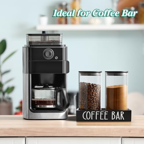 Glass Coffee Canister for Ground Coffee - 2Pcs 45oz Coffee and Sugar