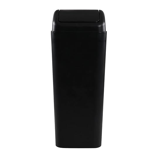 Plastic Waste Bin with Swing Lid, 14 Liter Garbage Can, 1 Pack, 5.2" x 8.2" x by Unknown