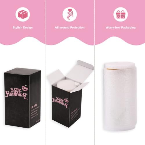 Halloween Ghost Gift for Women Pink Glass Cup with Lid and Straw