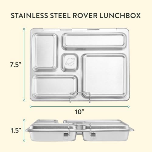 PlanetBox Rover Stainless Steel Bento Box Style Lunch Box Kit for Kids