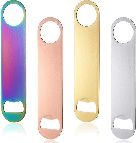 4 Pcs Heavy Duty Stainless Steel Flat Bottle Opener Bartender 7 Inch Solid Beer by Patelai