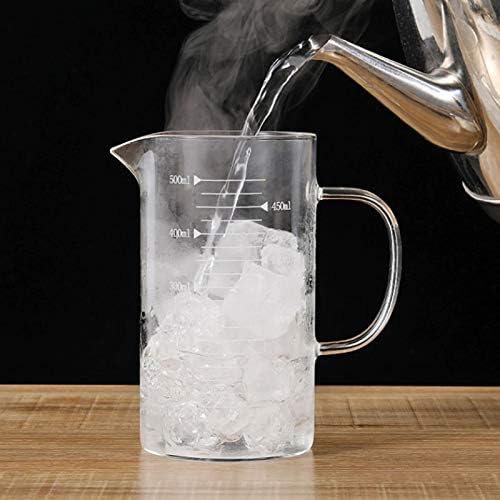 1L Glass Measuring Cups Jugs with Lid Large Measuring Pitcher Beaker