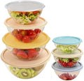 Plastic Mixing Bowls with Lids Set, Multicolor Salad Bowl Set