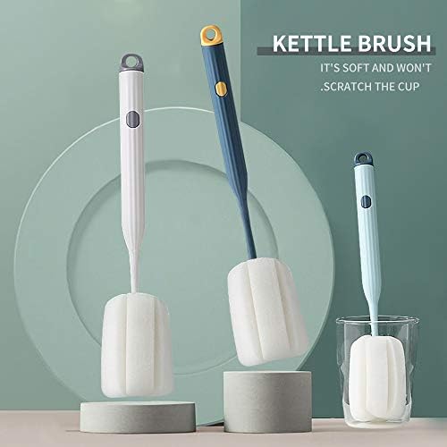 DI QIU REN 2Pcs White Soft Sponge Brushes Clean Bottles Cups &