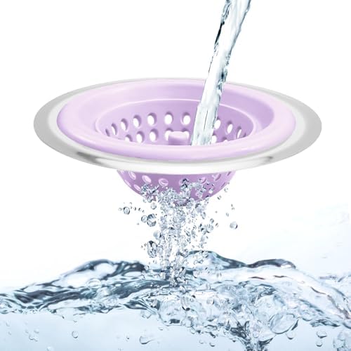 Silicone Strainer for Kitchen Sink, 2 Pack, Stainless Steel