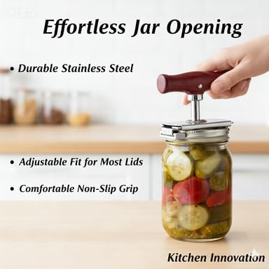 Cap Crack Jar Opener, Adjustable Multi-Lid Can Opener for Weak Hands