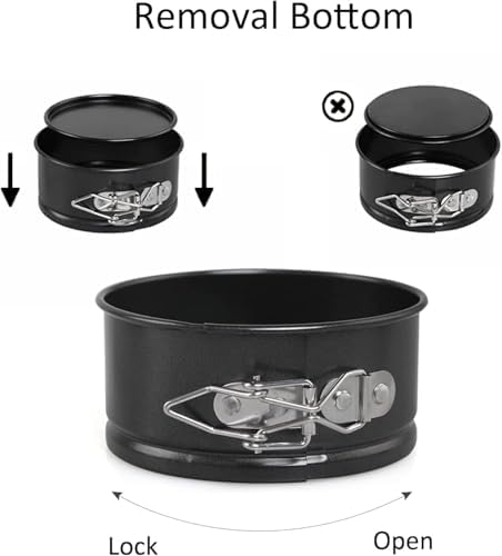 4 Inch Springform Cake Pan Set of 4, Non-Stick Round Mini Cake Tins