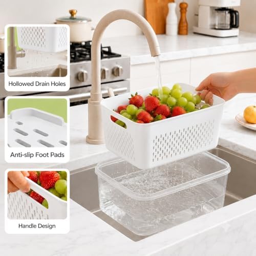 Fruit Storage Containers for Fridge, 4 Pack
