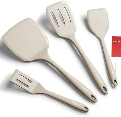 Silicone Spatula Set, 600°F Heat Resistant Kitchen Utensils, 4-Pcs