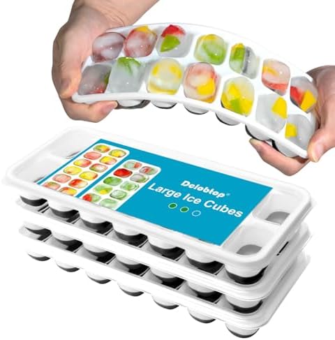 Ice Cube Trays for Freezer - 3 Pack 42 Ice Cubes, Easy to Release