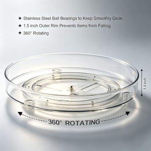 Amolliar Lazy Susan Organizer, Rotating Turntable Organizer Tray(11" 2Pack)