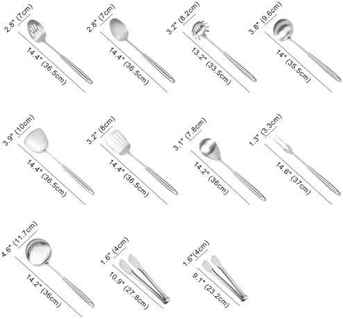 304 Stainless Steel Cooking Utensils Set, 11PCS Stainless Steel