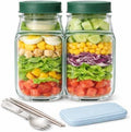 Salad Bowl Jar with Lid, Side Opening Salad Pod Lunch Solution, Free