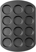 Tiawudi Muffin Top Pan, 12 Cavity Cupcake Pan, 3 Inch Nonstick