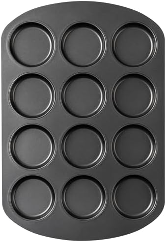 Tiawudi Muffin Top Pan, 12 Cavity Cupcake Pan, 3 Inch Nonstick