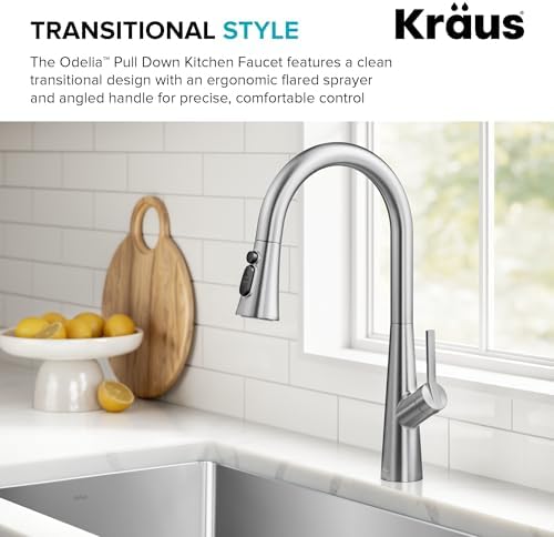 KRAUS 17 in Stainless Steel Pull Down Kitchen Faucet